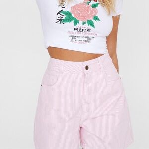 Nasty Gal STRIPE TWILL SHORTS